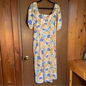 Lush Floral Puff Sleeve Dress